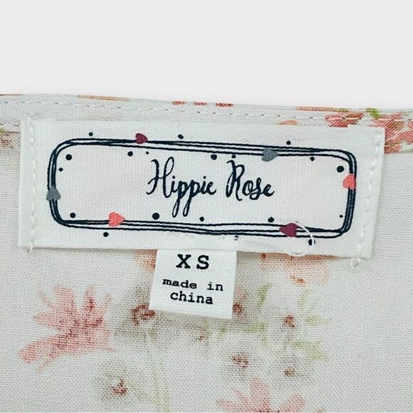 Hippie Rose V-Neck Floral Print Tie-Hem Top Women’s Size XS - Picture 4 of 6